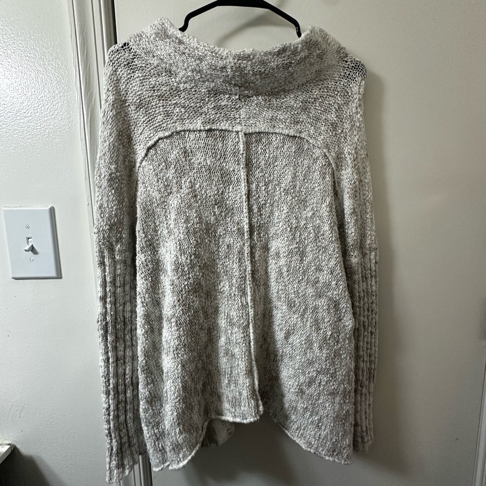 Free People Textured Bouclé Oversized Mock Neck Sweater - XS